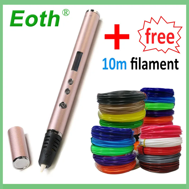 Kopen 3D Pen 1.75mm ABS PLA DIY LED Scherm, USB Opladen 3D Printing Pen Filament Creative Speelgoed Cadeau Voor Kinderen Ontwerp