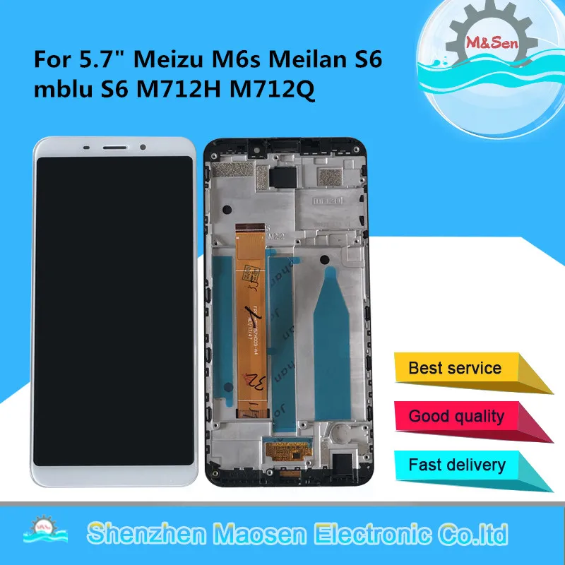 M& Sen Для 5," Meizu M6S Meilan S6 Mblu S6 M712H M712Q ЖК-дисплей+ сенсорная панель дигитайзер Рамка для M6s Mblu S6