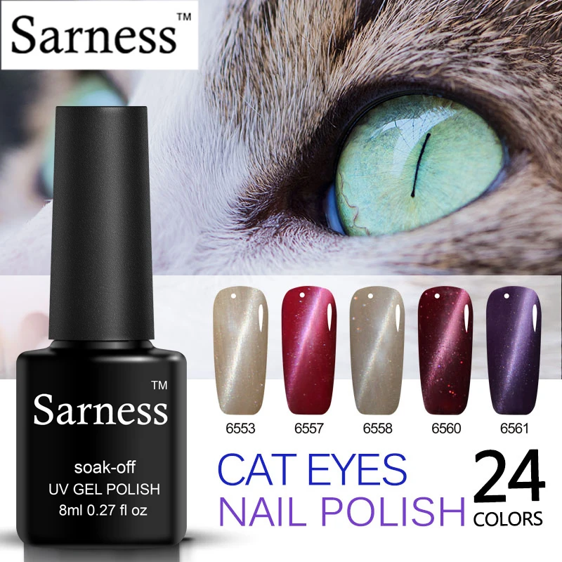 

Sarness 8ml Chameleon 3D Cat Eye UV Gel Nail Polish Soak Off Magnetic Gel Polish Effect Nail Art Lacquer Painting Gel Varnish