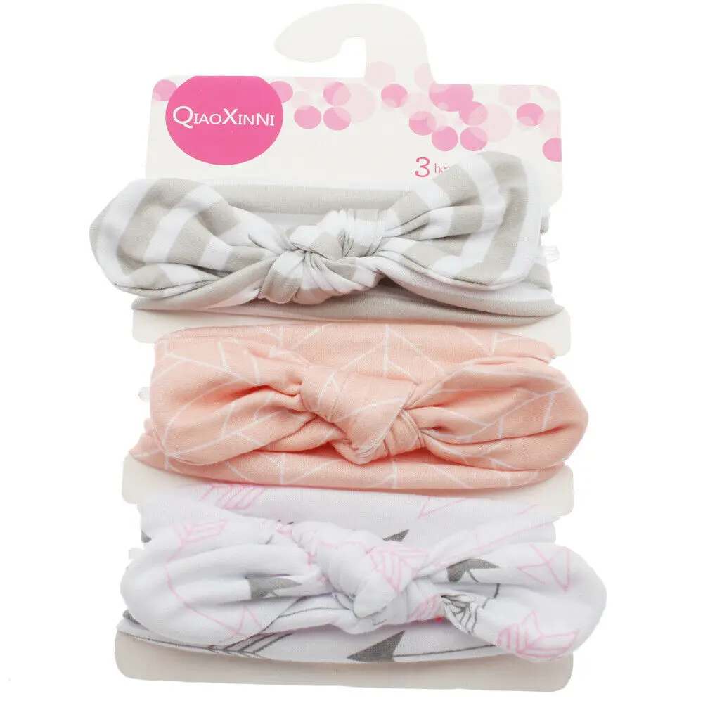 Baby Accessories 3PCS/Sets Kids Baby Headband Toddler Bow Flower Hair Band Headwear Photo Props Gifts Wholesale Hair Wrap - Color: 3