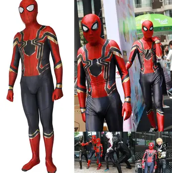 

Avengers Infinity War Iron Spiderman Bodysuit Costume Cosplay Avengers Spider Man Superhero Peter Parker Bodysuit Suit Jumpsuits