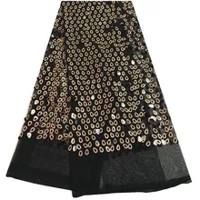 Factory Direct Sale French Lace With Sequins 5 Yards/Lot 2018 Latest Design African Lace Fabric For Wedding Dress Sequins 946