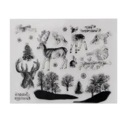 Лес животных прозрачный силикон ясно штамп печать листа цепляться Скрапбукинг DIY