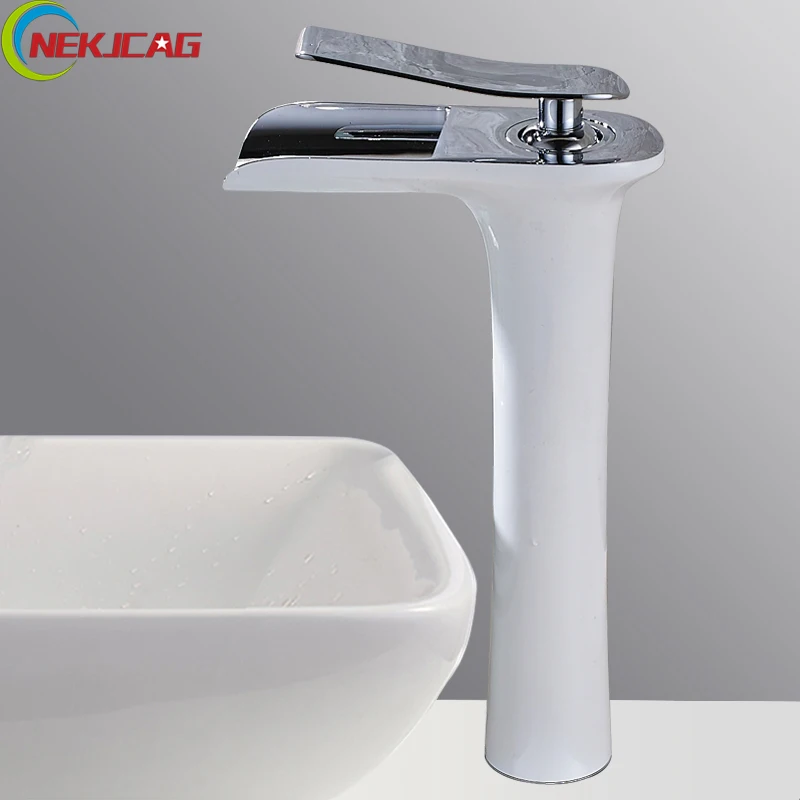 Modern Style Bathroom Faucet Waterfall Basin Faucets Single Hole Cold and Hot Water Tap Mixer Faucets Taps Modern Style Bathroom Faucet Waterfall Basin Faucets Single Hole Cold and Hot Water Tap Mixer Faucets Taps