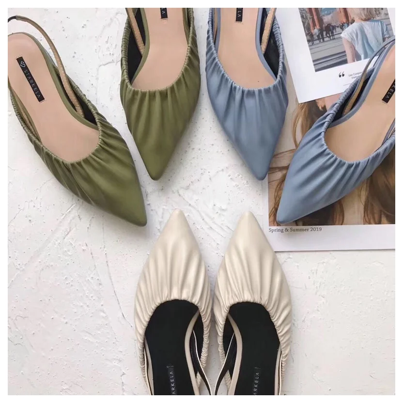 Г., женские брендовые сандалии повседневная обувь на плоской подошве тапочки шлепанцы с острым носком и ремешком на щиколотке женские шлепанцы, zapatos mujer