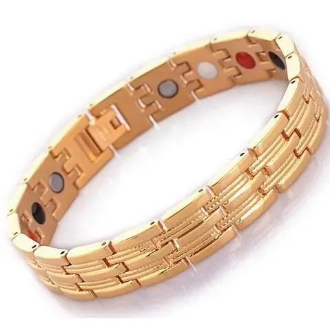 

Fashion Ladies Mens 316L Stainless Steel Germanium Health Magnetic Therapy Jewelry 4 in 1 Bio Health Bracelet Energy Healing
