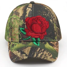 Новинка, красная бейсболка с цветочной вышивкой, камуфляжная Бейсболка для женщин, хлопковая регулируемая Женская Бейсболка, Кепка в стиле хип-хоп, шапки для пеших прогулок