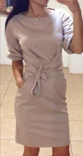 2018 Brand New Winter Fashion O -Neck Dress Plus Size Half Sleeve Casual Dress With Pocket Women Dress Vestidos Dress 2018 Brand New Winter Fashion O -Neck Dress Plus Size Half Sleeve Casual Dress With Pocket Women Dress Vestidos Dress
