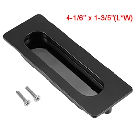 

Uxcell Hot Sale 1PCS 4-1/6-inch x 1-3/5-inch Rectangular Recessed Sliding Door Handle Flush Pull Zinc Alloy Black with Screws