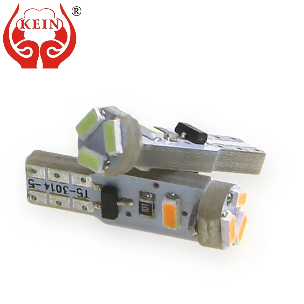 

KEIN 10PCS 12V W3W T5 LED bulbs 3014 5SMD Nonpolarity 18 37 70 t5 led car Auto Instrument Wedge Dashboard indicator Lamp Lights