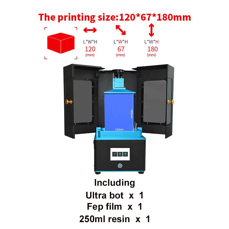 Ультработ DLP/lcd 3d принтер размера плюс UV lcd Собранный 2K экран Off-Line Print Impresora 3d Drucker Impressora UV смола - Цвет: Package1