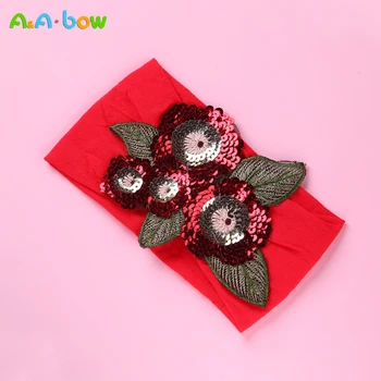 

Shining Baby Girl Headbands Turban Bandana Hair Band Infant Toddler HeadWrap Hair Accessories Ear Bebe Printing Flowers Headwear