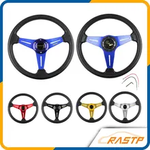 RASTP-Universal 350mm Radios de 14 pulgadas ABS Con Botón de la Bocina Momo Racing Volante Cubierta Del Volante de Carreras LS-STW009