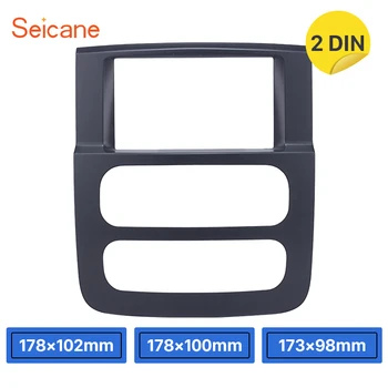 

Seicane 173*98mm Install Dash Bezel 2Din Mount Kit Black Color No gap Car Stereo Frame for 2002-2005 Dodge Ram 1500 2500 3500