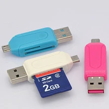 1pc Universal Card Reader Mobile phone PC Card Reader Micro USB OTG Card Reader OTG TF / SD Flash Memory Wholesale
