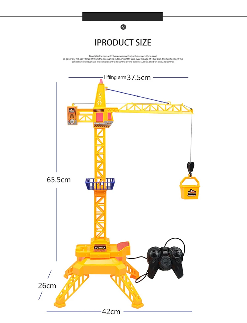 Ребенок RC провода управление башенный строительный кран игрушечные лошадки моделирование модель детей инженерные автомобиля развивающие игрушки