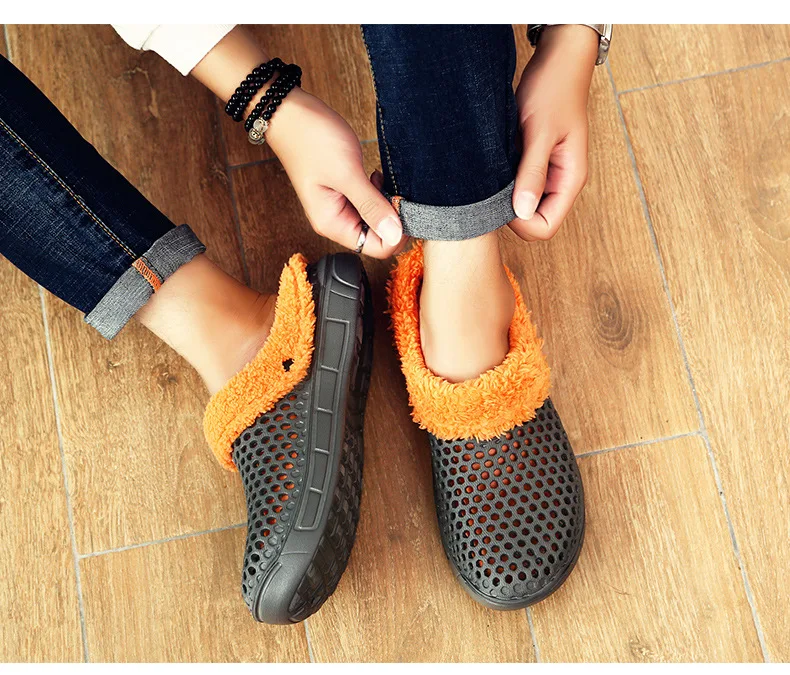 Women and Men Urban Cozy Soft Skid-proof Fleece Plush Indoor Slipper Men Winter Slippers Cotton Slippers Crock