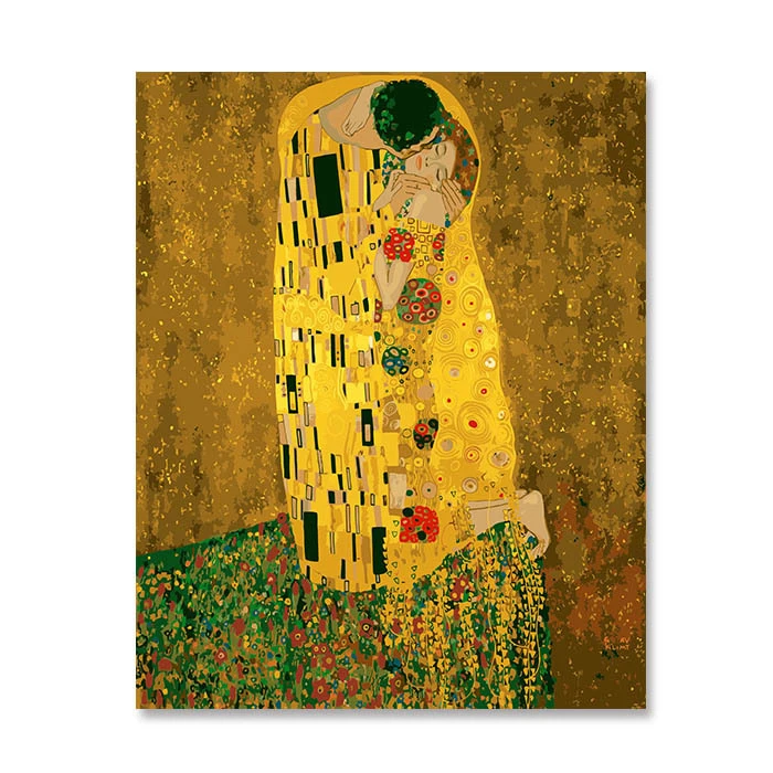 Kiss_ gustav klimt DIY картина по номерам домашнее украшение для гостиной цифровой холст масляный настенный художественный Рисунок Wal