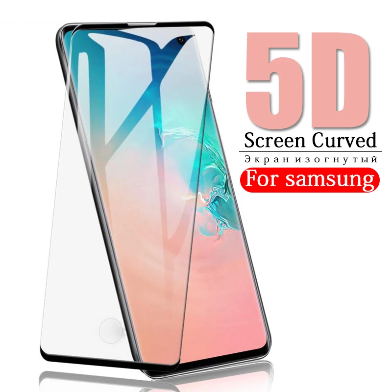 

5D Full Curved Tempered Glass For samsung s10 s9 s8 Plus s10E s7 s6 Edge note 9 8 Protective Glas on the Galaxy s 10 Cover Film