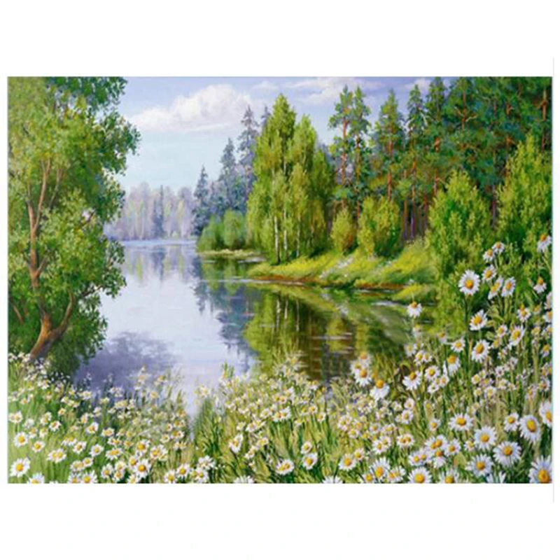 

DIY Diamond Embroidery Flowers 5D Nature Scenery Picture Full circular Rhinestones Needlework Hobby Home Decoration YY