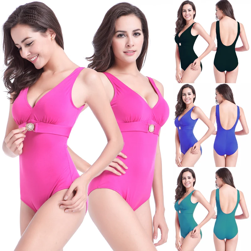 Buckled center Removable Padding Fat MM Large women Bathing suits Plus