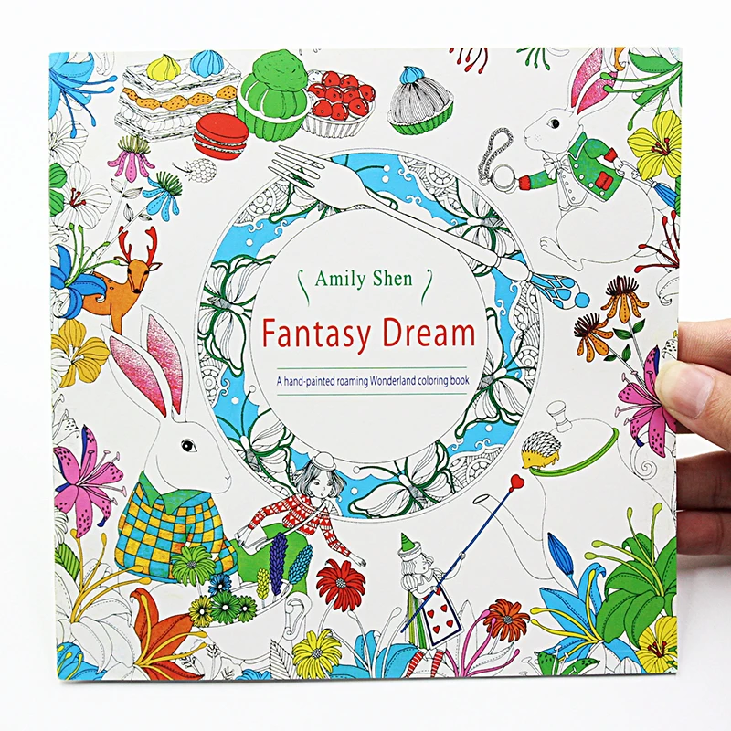 

1 PCS New 24 Pages Fantasy Dream English Edition Coloring Book For Children Adult Relieve Stress Kill Time Painting Drawing Book