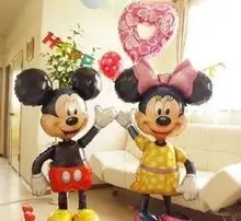 Grande gigante Mickey Minnie Mouse cabeça mumber foil balão dos desenhos animados balão decorações da festa de aniversário dos miúdos do partido do chuveiro do bebê brinquedo