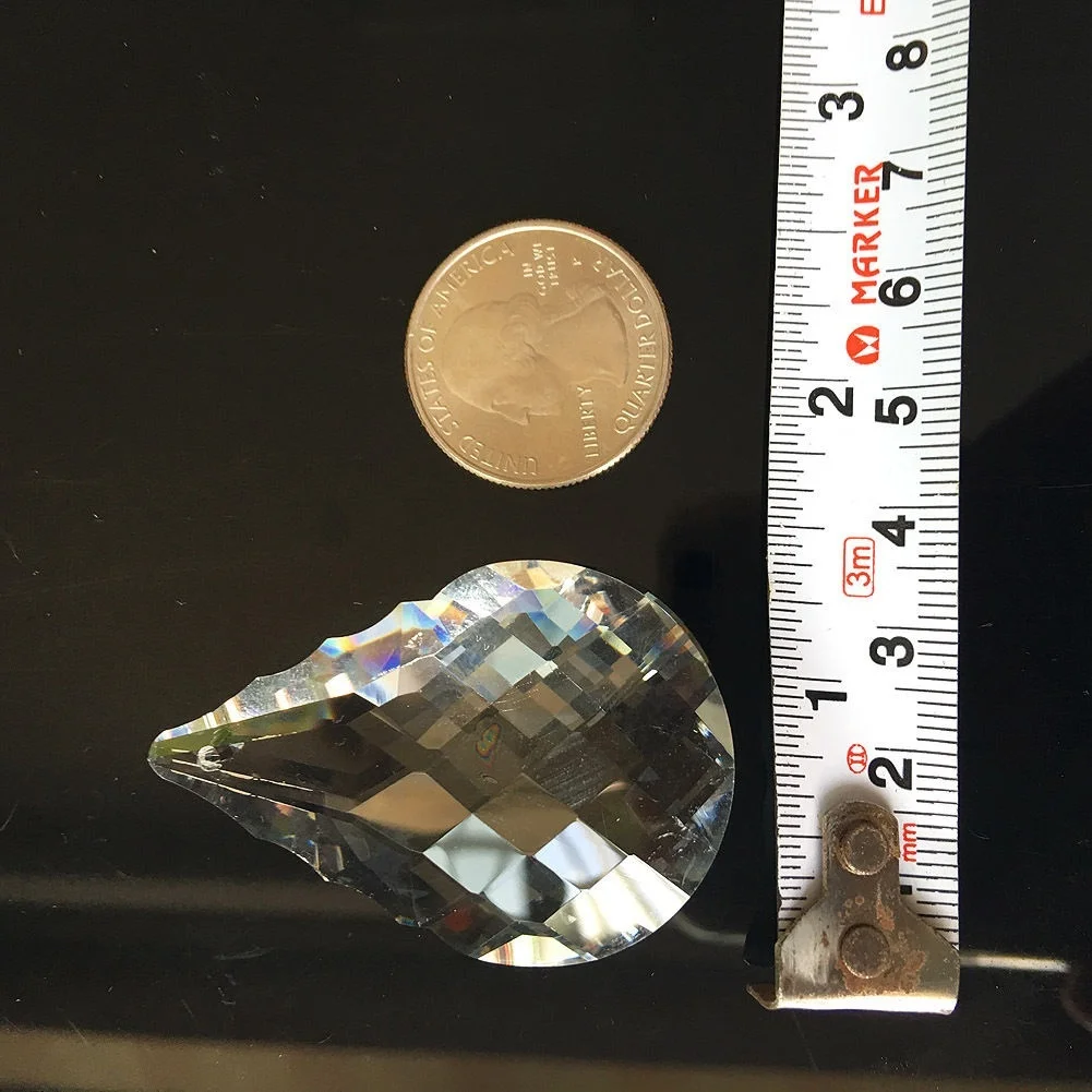 10PCS Clear Suncatcher Glass Crystal Peacock Pendant Chandelier Lamp Prisms 50mm