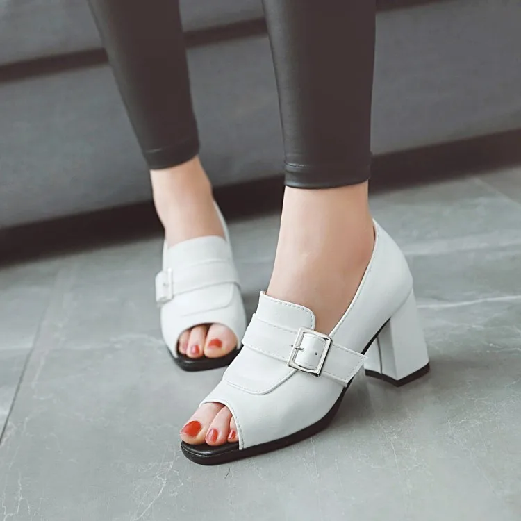 

Big Size 11 12 13 14 15 high heels sandals women shoes woman summer ladies High-heeled sandals with fishmouth and thick heels