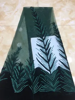 

4 colors embroidered tulle lace fabric with super quality velvet lace fabric L-976 for party dress