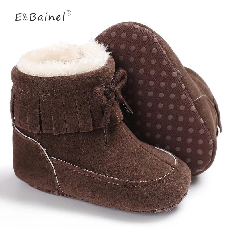 Super Warm Winter Baby Boot Fur Solid Fringe Baby Shoes For Girls Snow