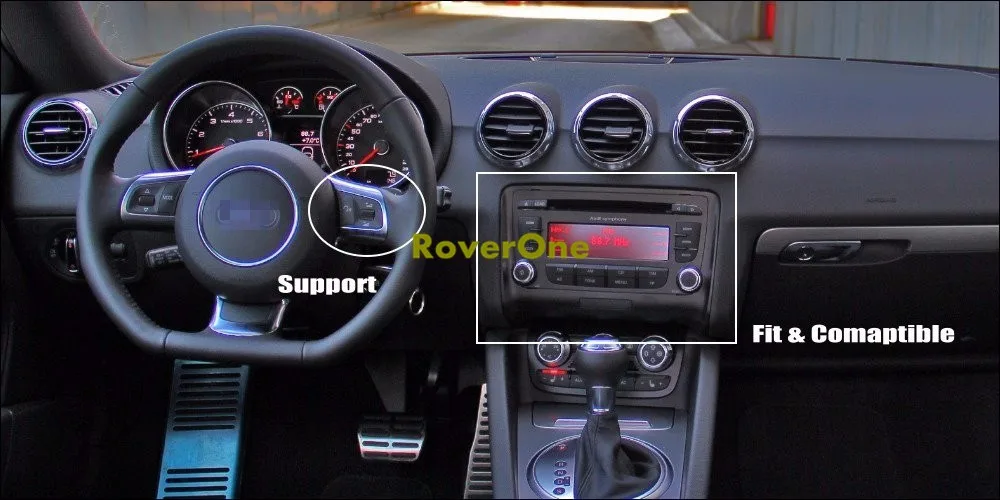 Perfect RoverOne Quad Core Android 7.1 Autoradio GPS Navi Car Multimedia Player For Audi TT TTS MK2 2006-2013 DVD Bluetooth Mirror Link 2