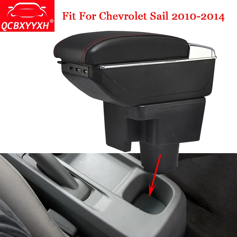 

QCBXYYXH ABS Car Armrest Box Center Console Storage Box Holder Case Auto Accessories For Chevrolet Sail 2010-2014 Car-Styling