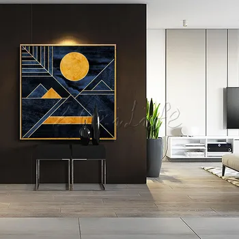 

Poster and print sun moutain ,Nordic modern abstract watercolor on canvas,wall pictures for living room home decor,cuadros art