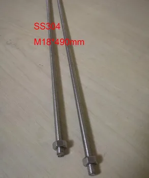 

Metric M18 Stainless Steel Thread Rod Threaded Bar, About 490mm / pc, 2pcs/lot