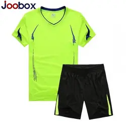 JOOBOX лето для мужчин костюмы комплект спортивный костюм футболка с коротким рукавом + шорты для женщин комплект из двух предметов