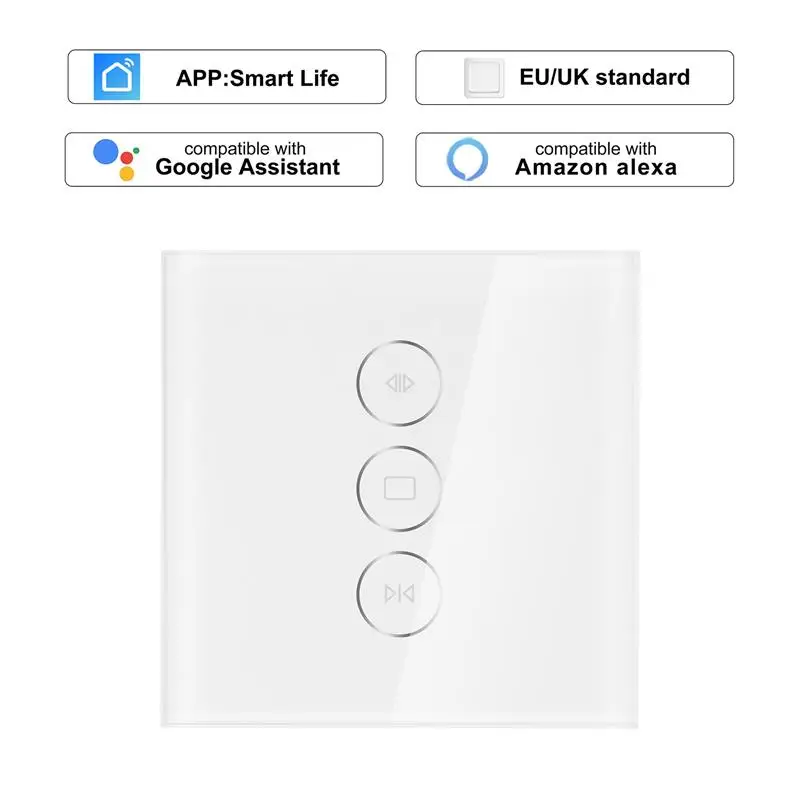 Умный дом Wi-Fi занавес переключатель двигателя Великобритания/ЕС стеклянная панель Мобильный контроль работа с Alexa Echo Google home wifi слепой мотор