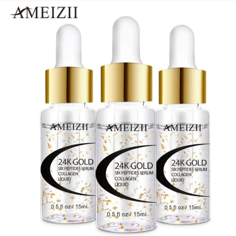 

AMEIZII 24K Gold Six Peptides Serum Hyaluronic Acid Moisturizing Acne Treatment Cream Skin Care Anti-Wrinkle Vitamin C Serum