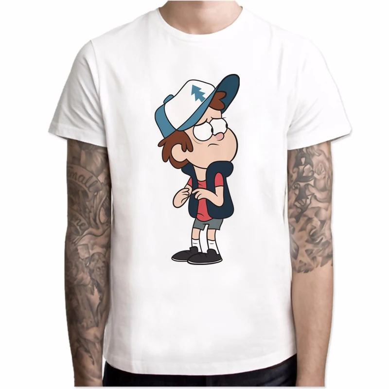 Гравити Фолз мультфильм Мэйбл Диппер Пайнс дизайн забавная футболка для мужчин унисекс Графический Премиум Футболка Мужская Уличная одежда - Цвет: Picture-2