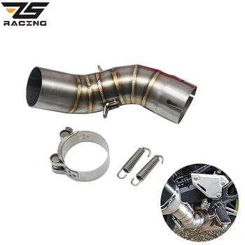

ZS Racing Motorcycle Exhaust Escape Modified Middle Pipe Connection Link Pipe 51mm SC Muffler Slip On For Kawasaki Z900