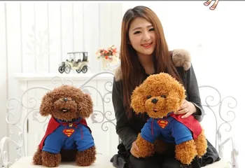 

stuffed animal superman dog plush toys 30 cm dog doll a pair dolls c8070