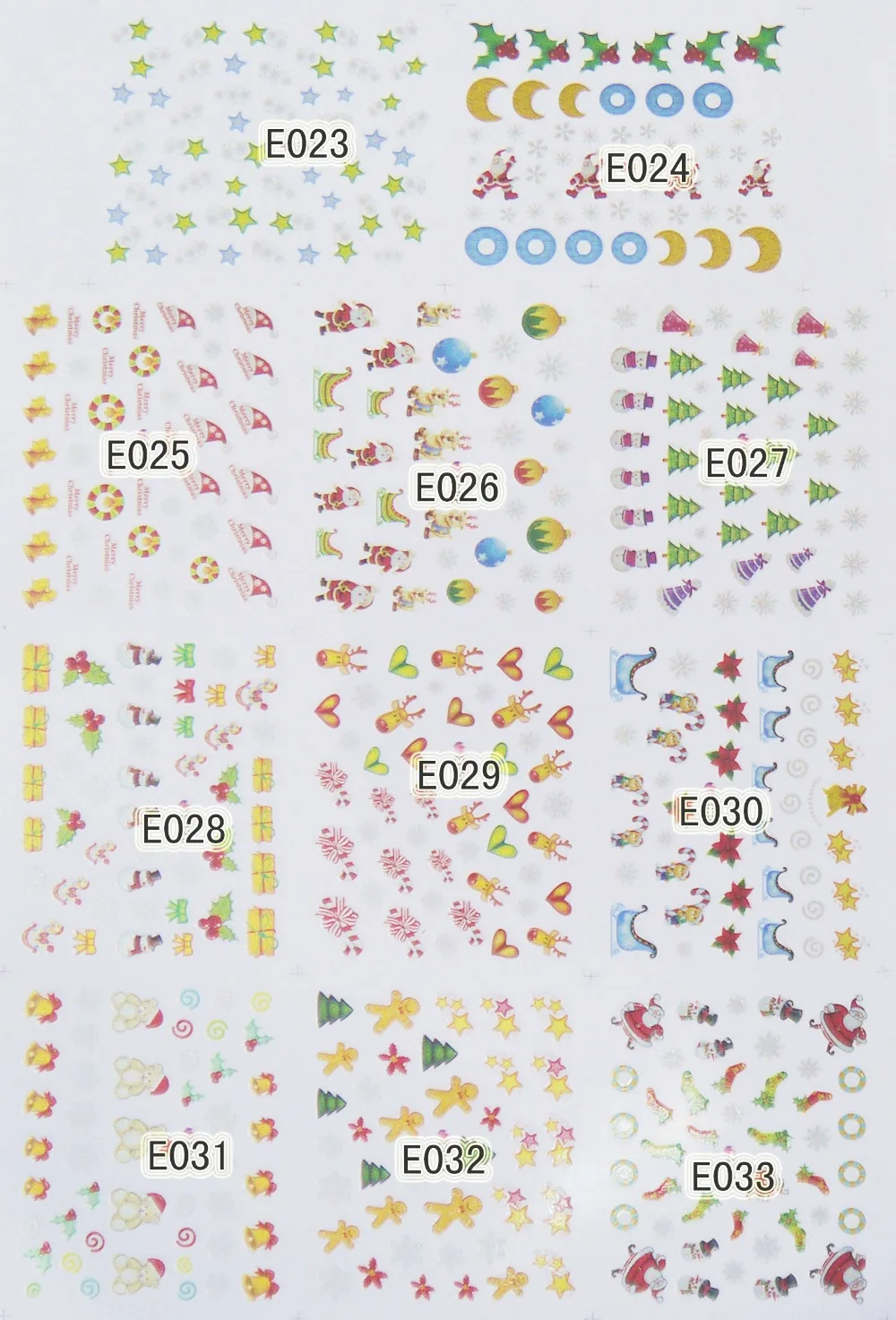 

11 PCS / LOT SIMULATION EMULATION SELF-ADHESIVE 3D NAIL TATTOOS STICKER XMAS CHRISTMAS SANTA DEER TREE E023-033