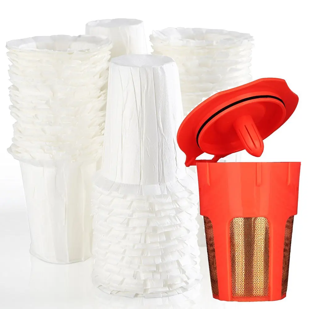 100 Disposable Paper Coffee Filters 24K Gold Reusable K Carafe Filter
