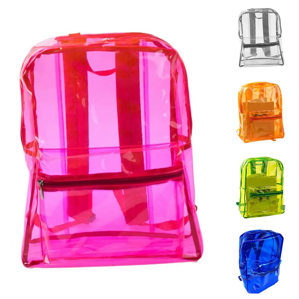 

Women Transparent Adult Kids Clear Backpacks Student Sports Waterproof Travel Bags shoulder bag fashion