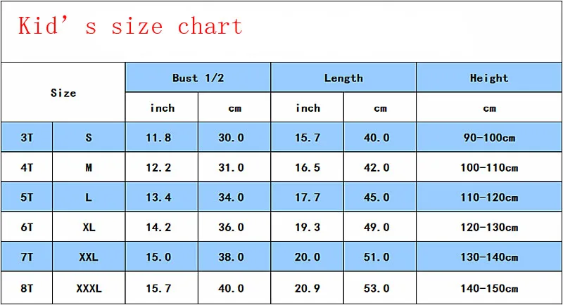 Eu T Shirt Size Chart