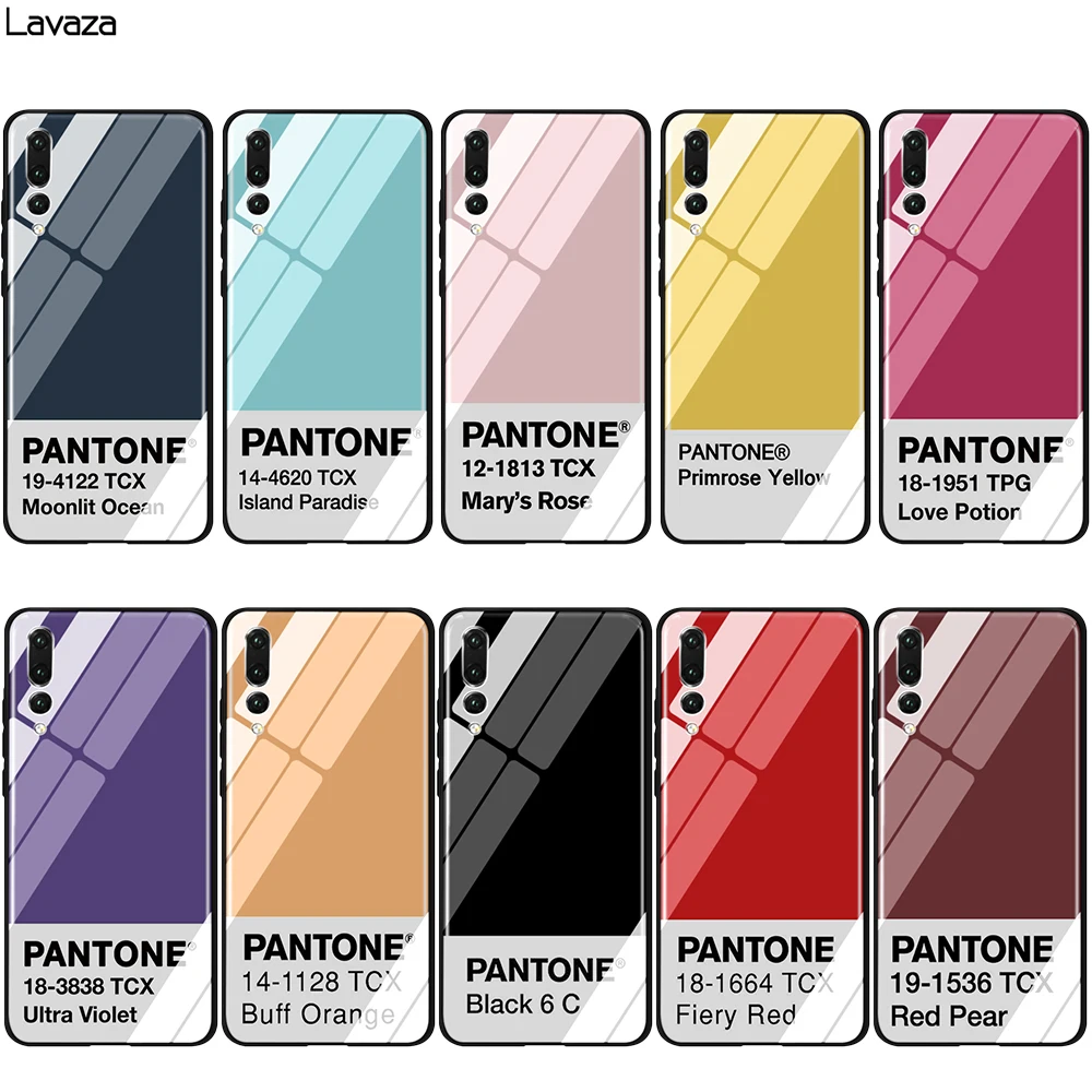 

Lavaza Caliente Pantone Glass TPU Case for Huawei Mate 20 P10 P20 P30 Y6 Y9 P smart lite Pro 2018 2019