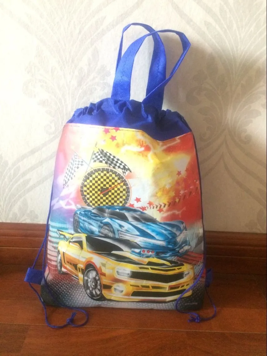 

racing car design types cartoon bomb backpack tote toy bag themed birthday party crash shoe Bag non-woven