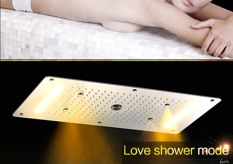 Multifunction Bathroom Shower Sets Luxury SUS304 Thermostatic Mixer Waterfall Rainfall SPA Ceiling Big Rain Led Shower Set (19)