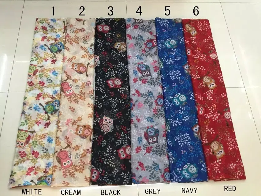 2016 New Fashion Cute Owl Print Scarf Women Owl Scarf Animal Scarves Shawls Wraps Hijab Wholesale 10pcs/LOT Free Shipping
