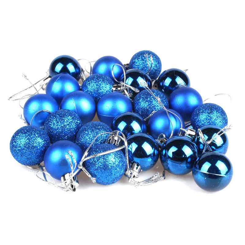 24Pcs/Lot Christmas Tree Ball Baubles Xmas Party Wedding Hanging Ornament Christmas Decoration Supplies 10 Colors